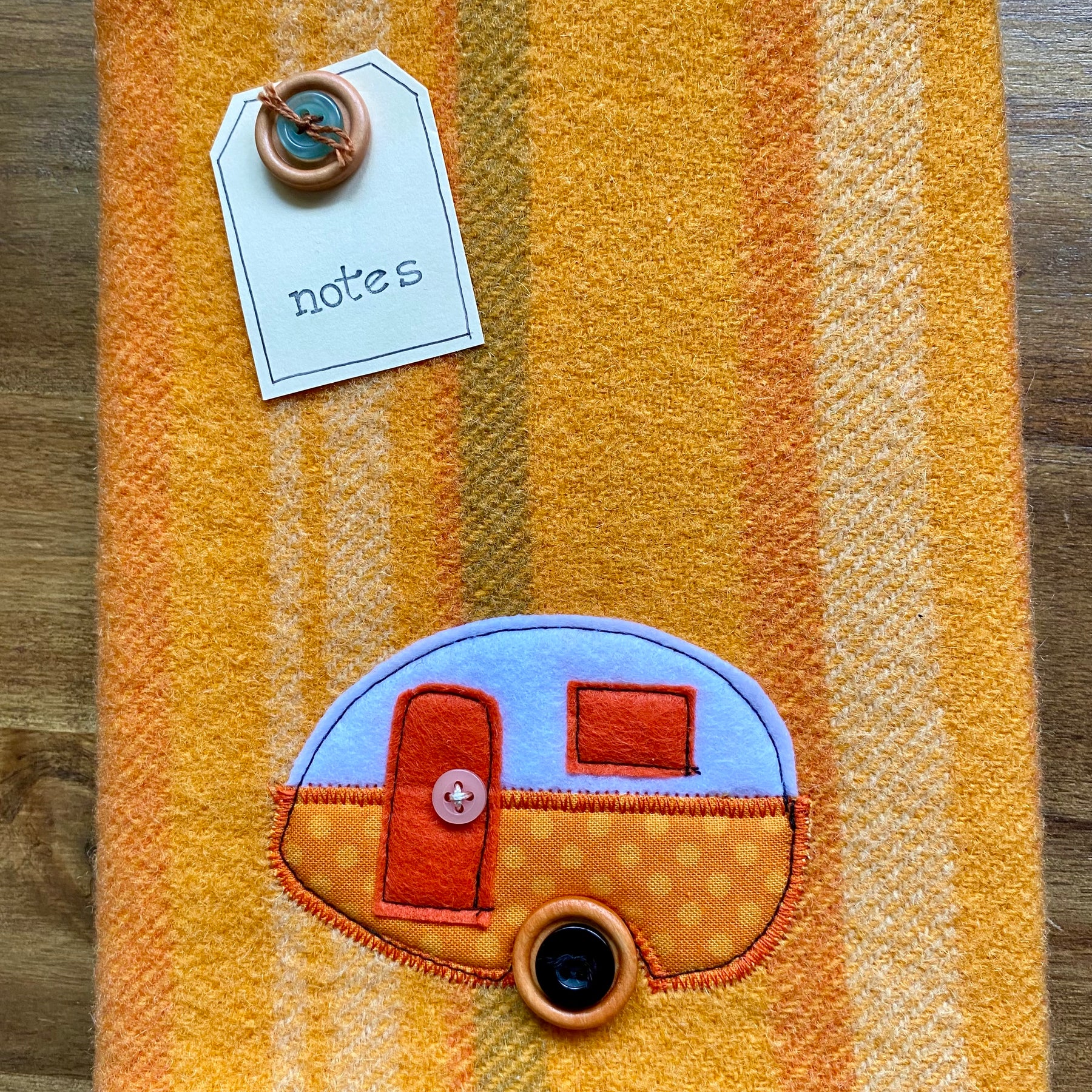 A5 Upcycled Notebook Vintage Caravan -  Orange