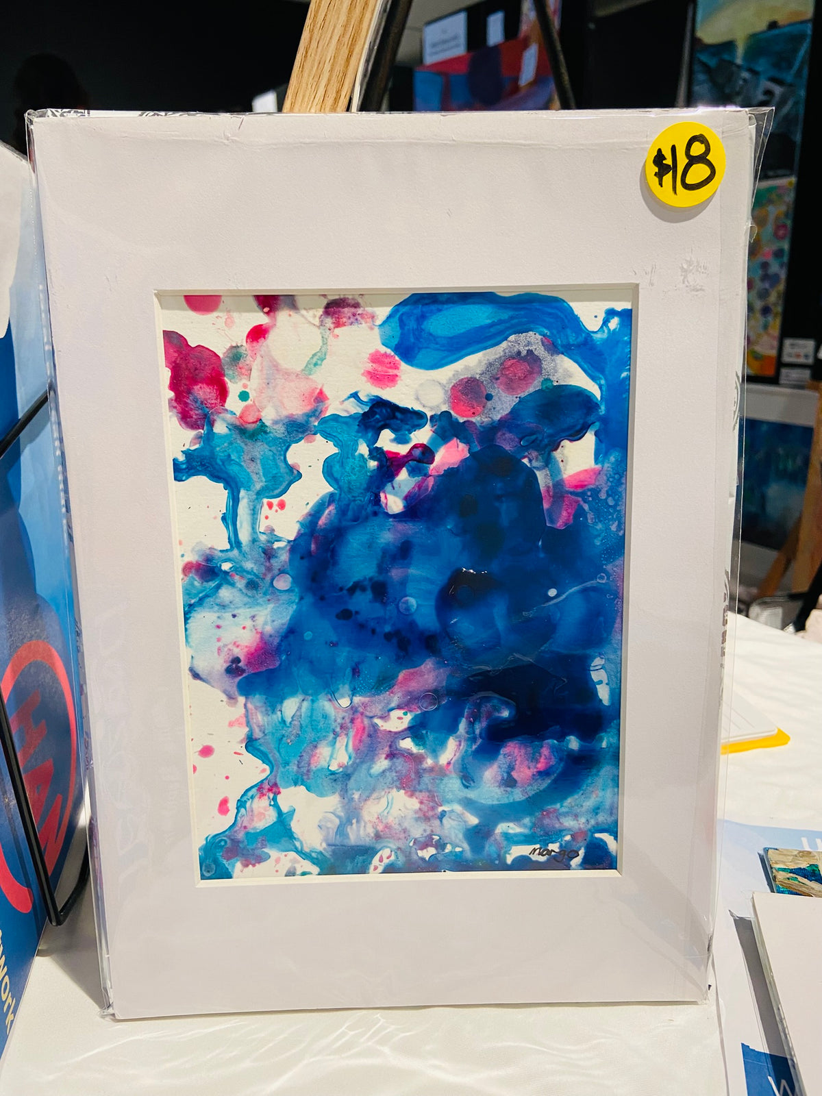 Water signals 3, A5 with white A4 frame picture mount, original painting