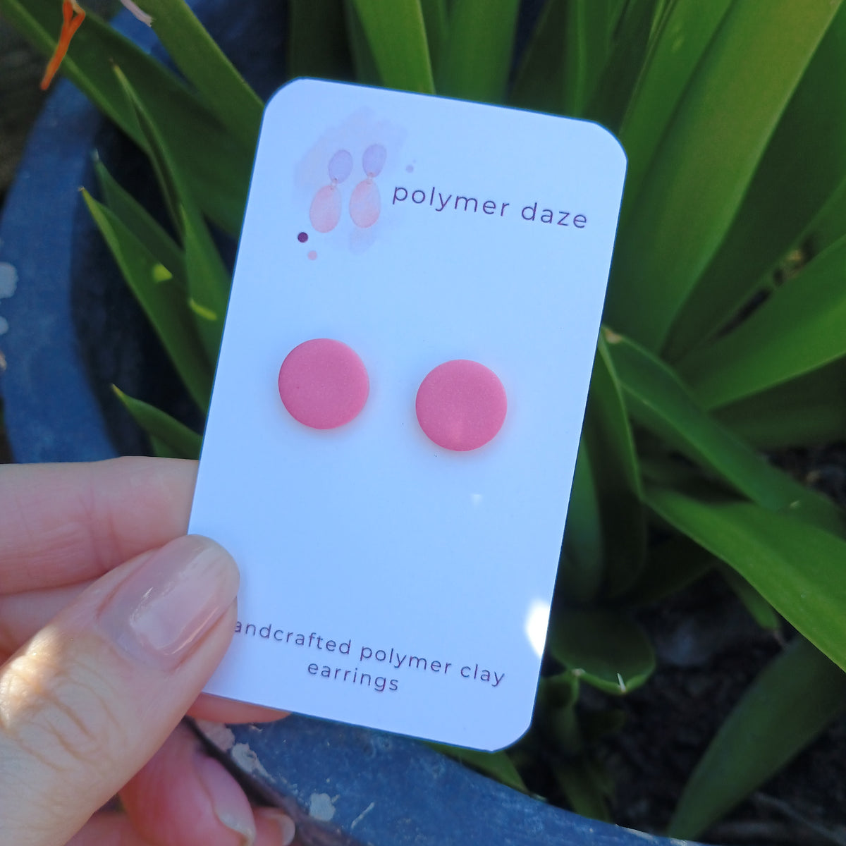 Pretty pink stud earrings