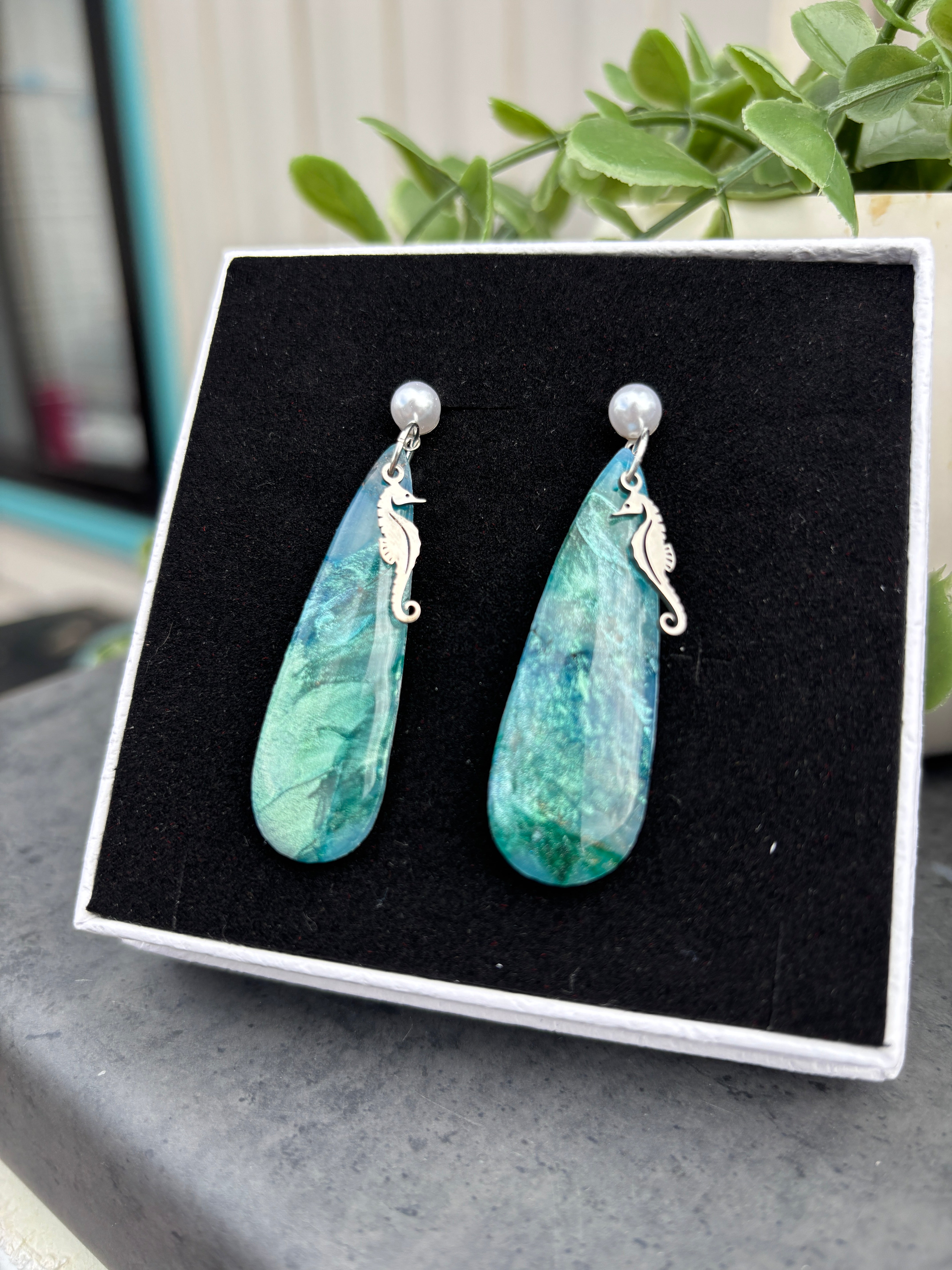 Seahorse Ocean Drop Earrings