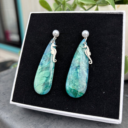 Seahorse Ocean Drop Earrings