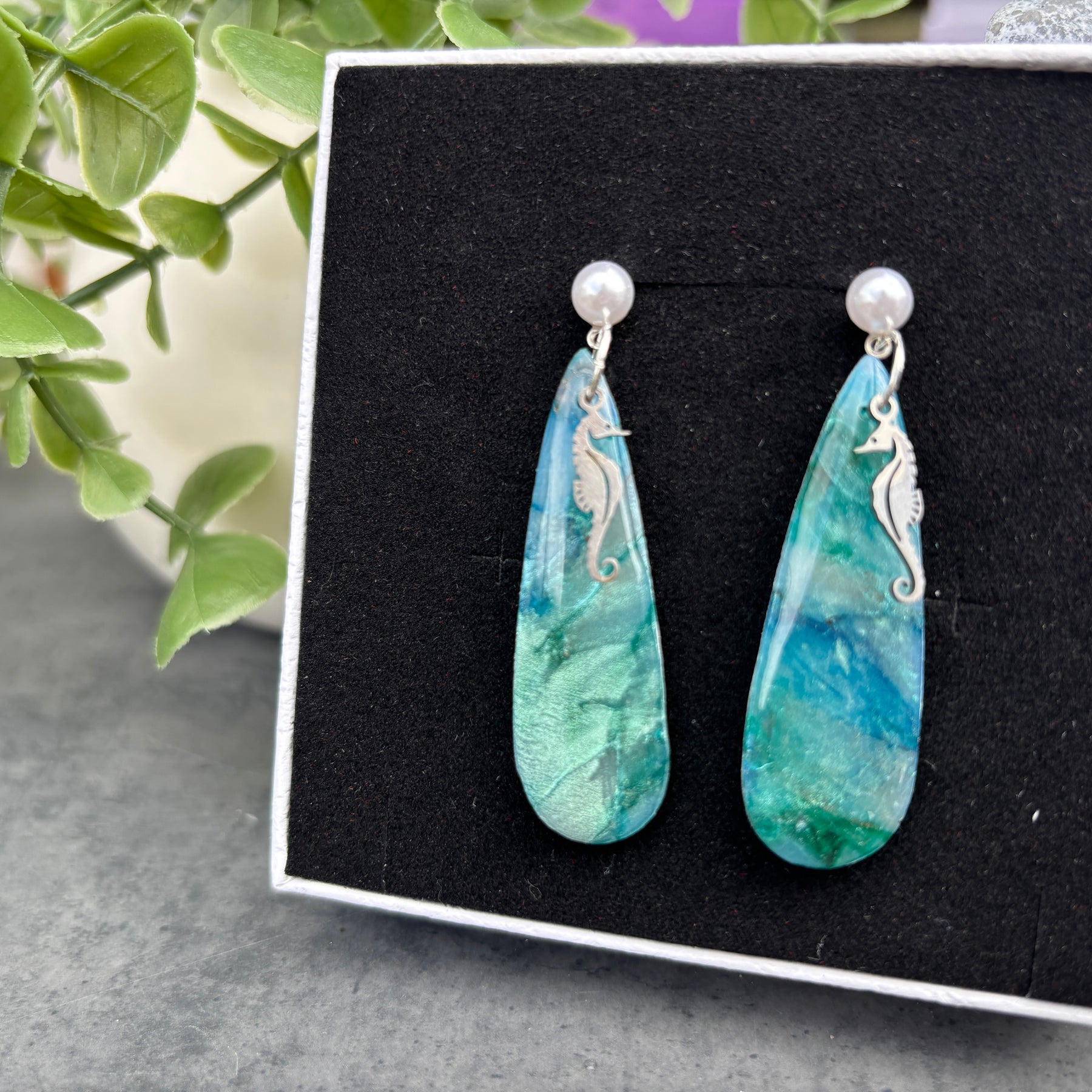 Seahorse Ocean Drop Earrings