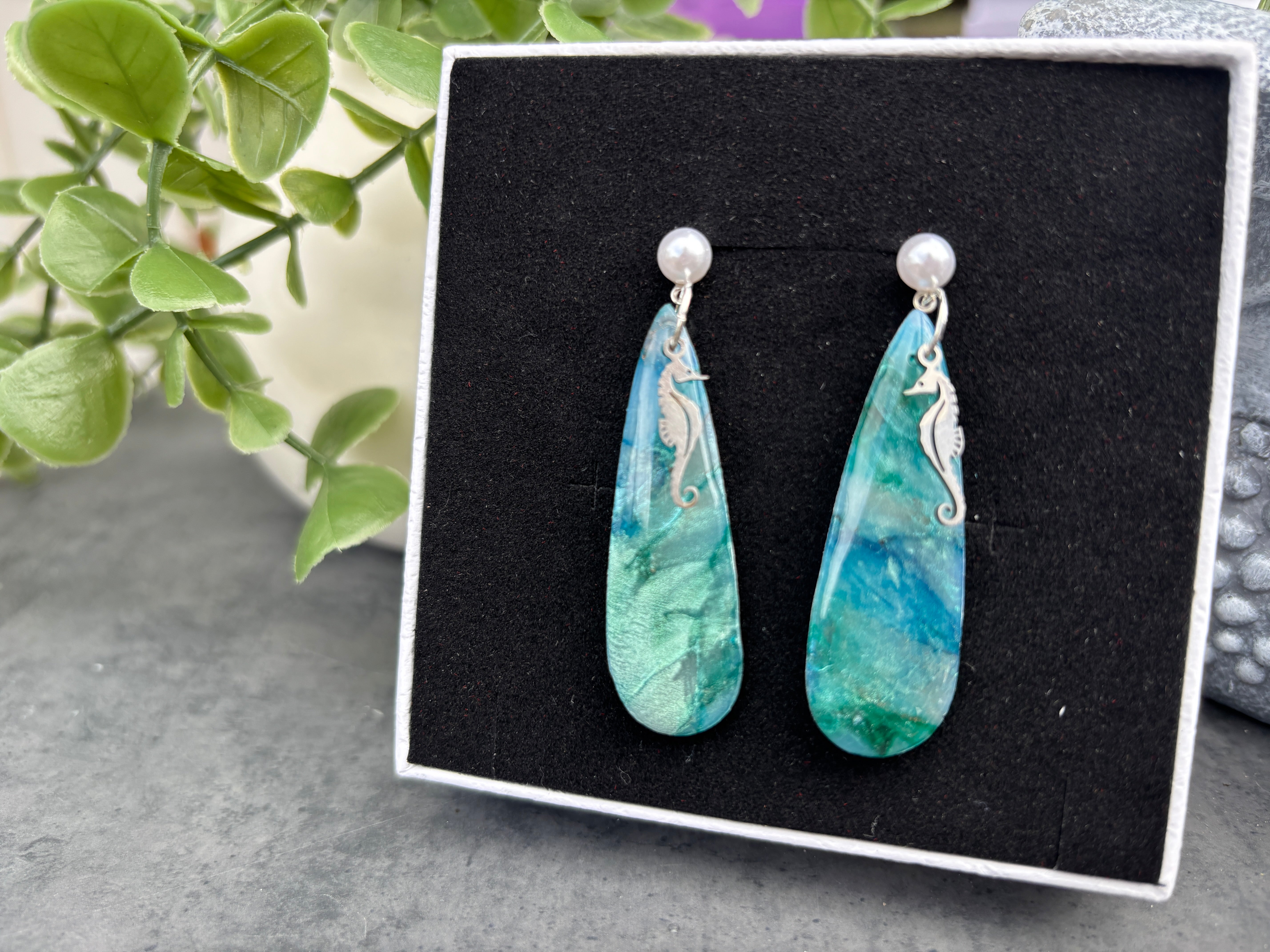 Seahorse Ocean Drop Earrings