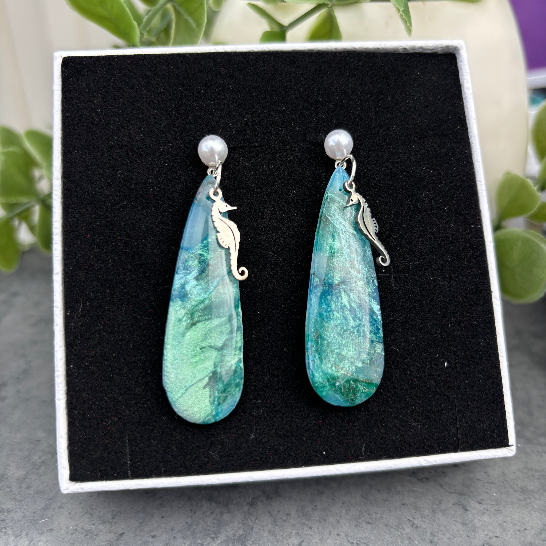 Seahorse Ocean Drop Earrings