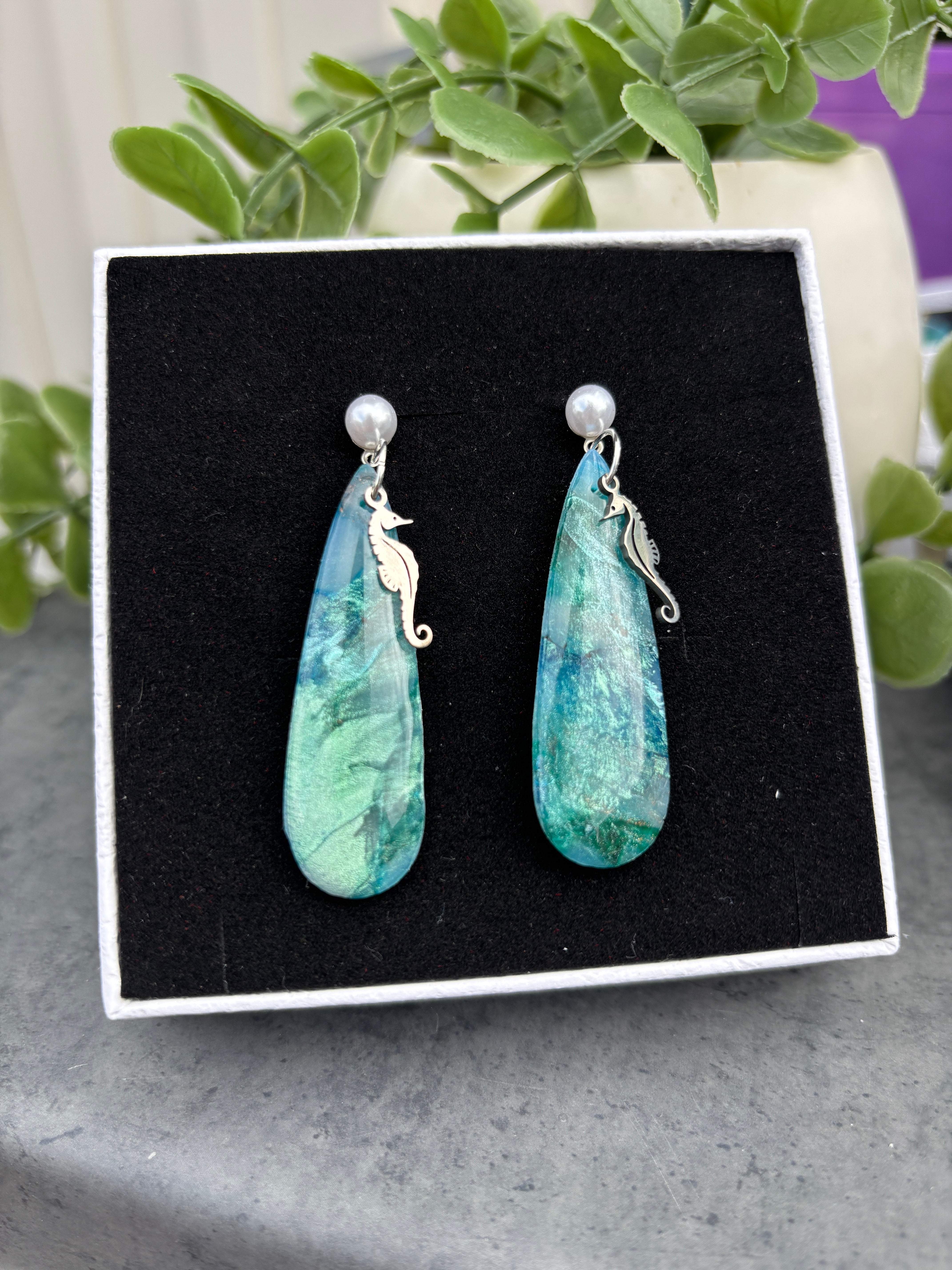 Seahorse Ocean Drop Earrings