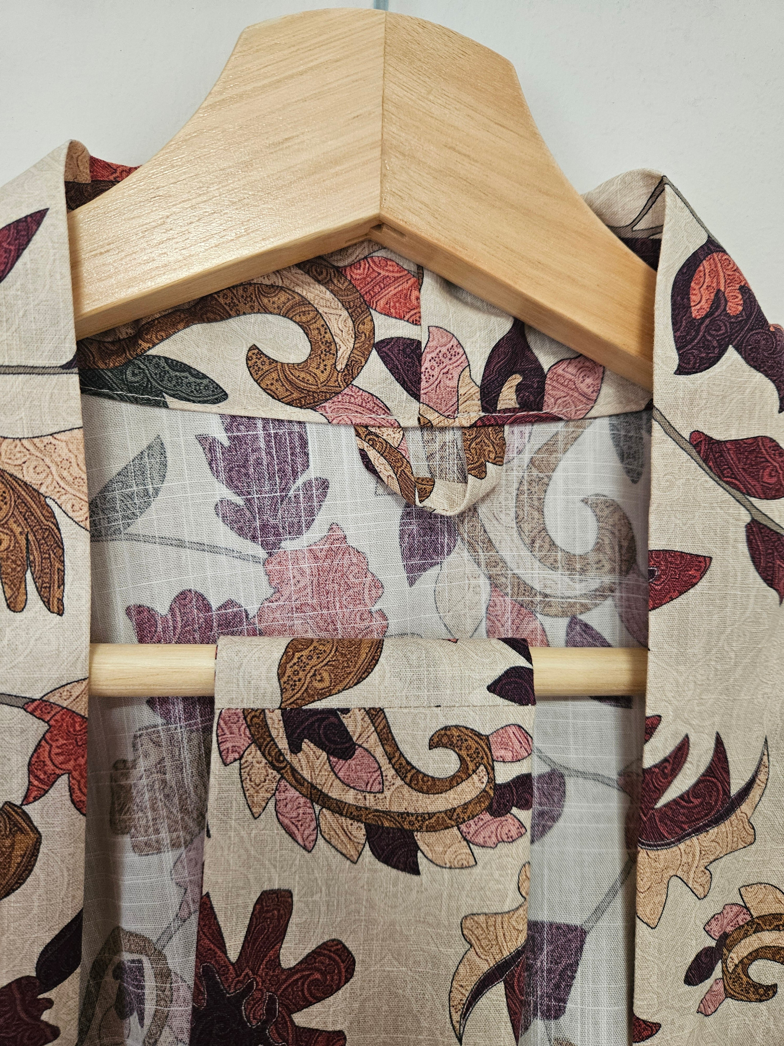 100% Cotton lightweight Dressing Gown in Autumn