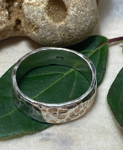 Hammered Sterling Silver Band Ring
