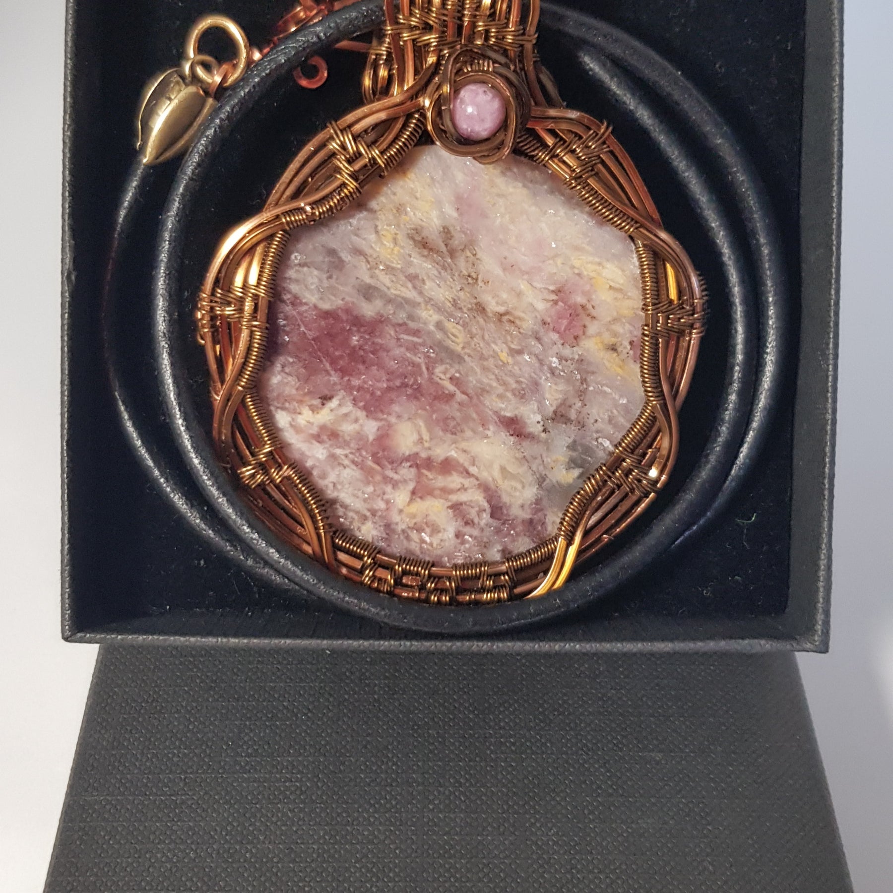 Wire wrapped Unicorn Pegmatite pendant,  #691 AM/N