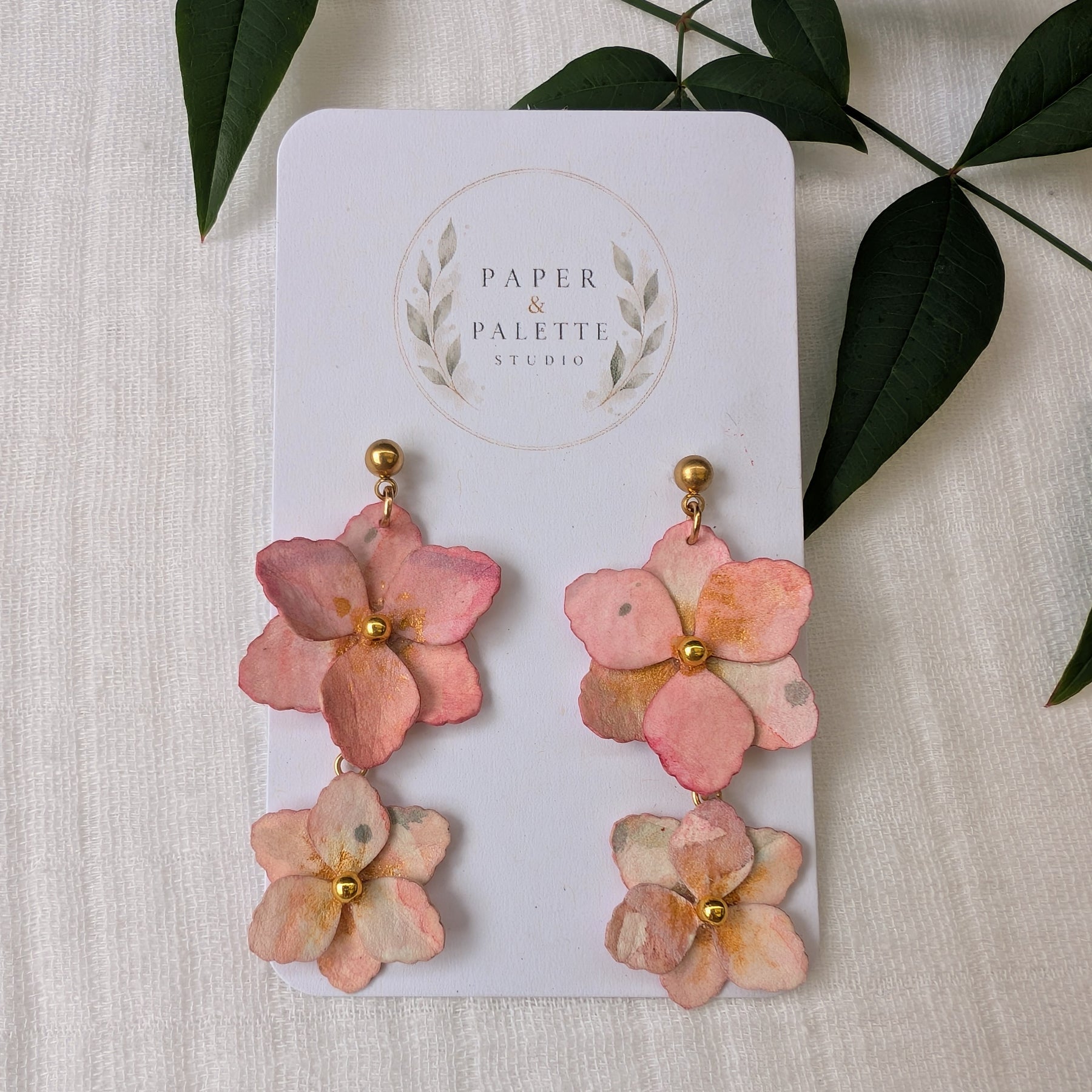 Gladiolus Flower Earrings | Handmade Paper Floral Dangle Earrings | Lightweight Botanical Jewellery