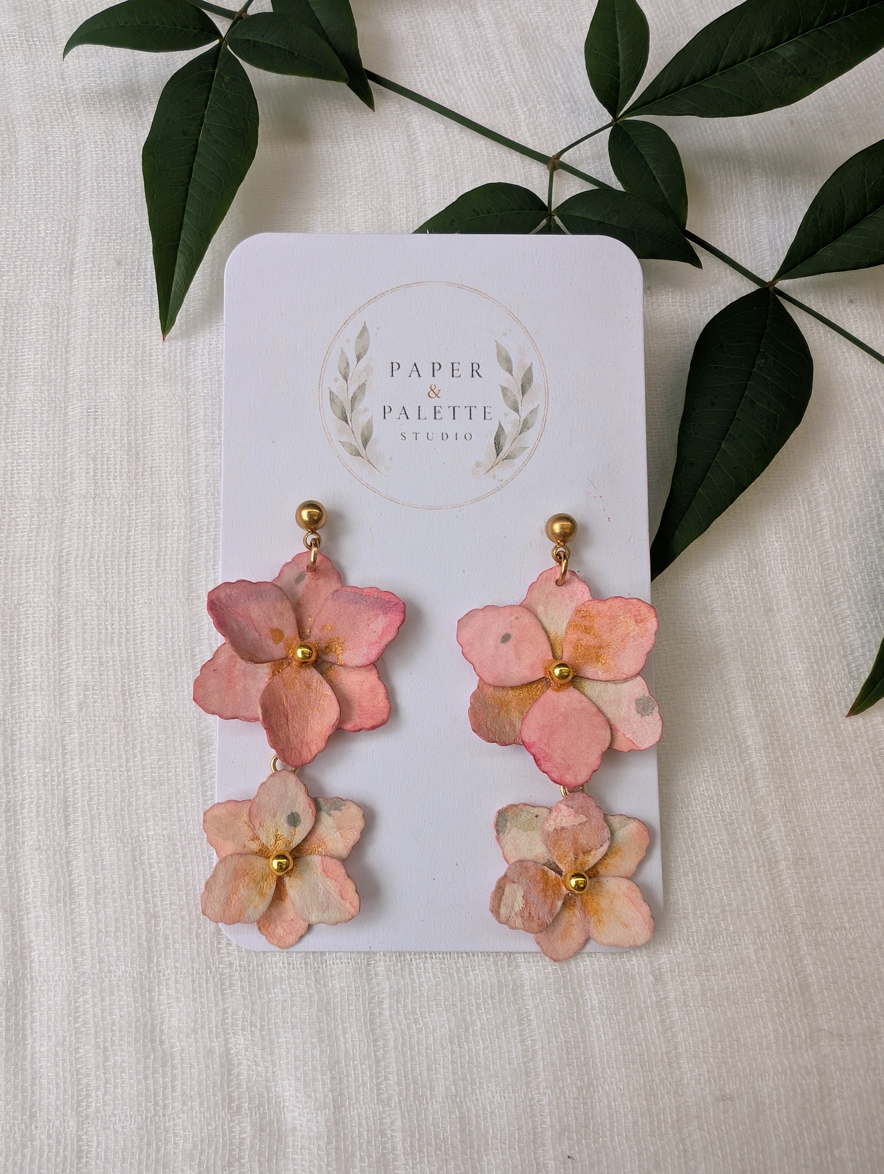 Gladiolus Flower Earrings | Handmade Paper Floral Dangle Earrings | Lightweight Botanical Jewellery