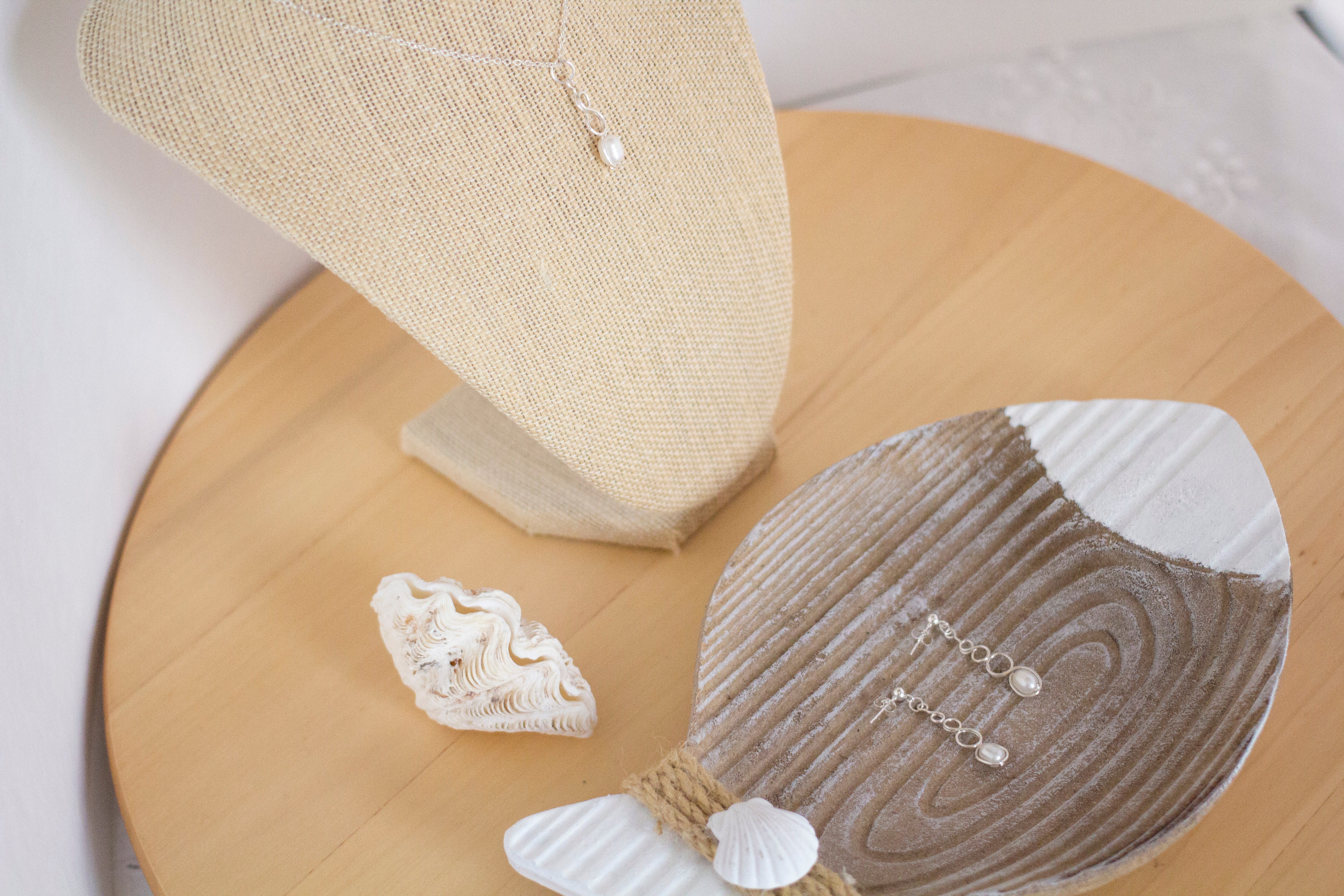 White Freshwater Pearl Earrings & Necklace Set