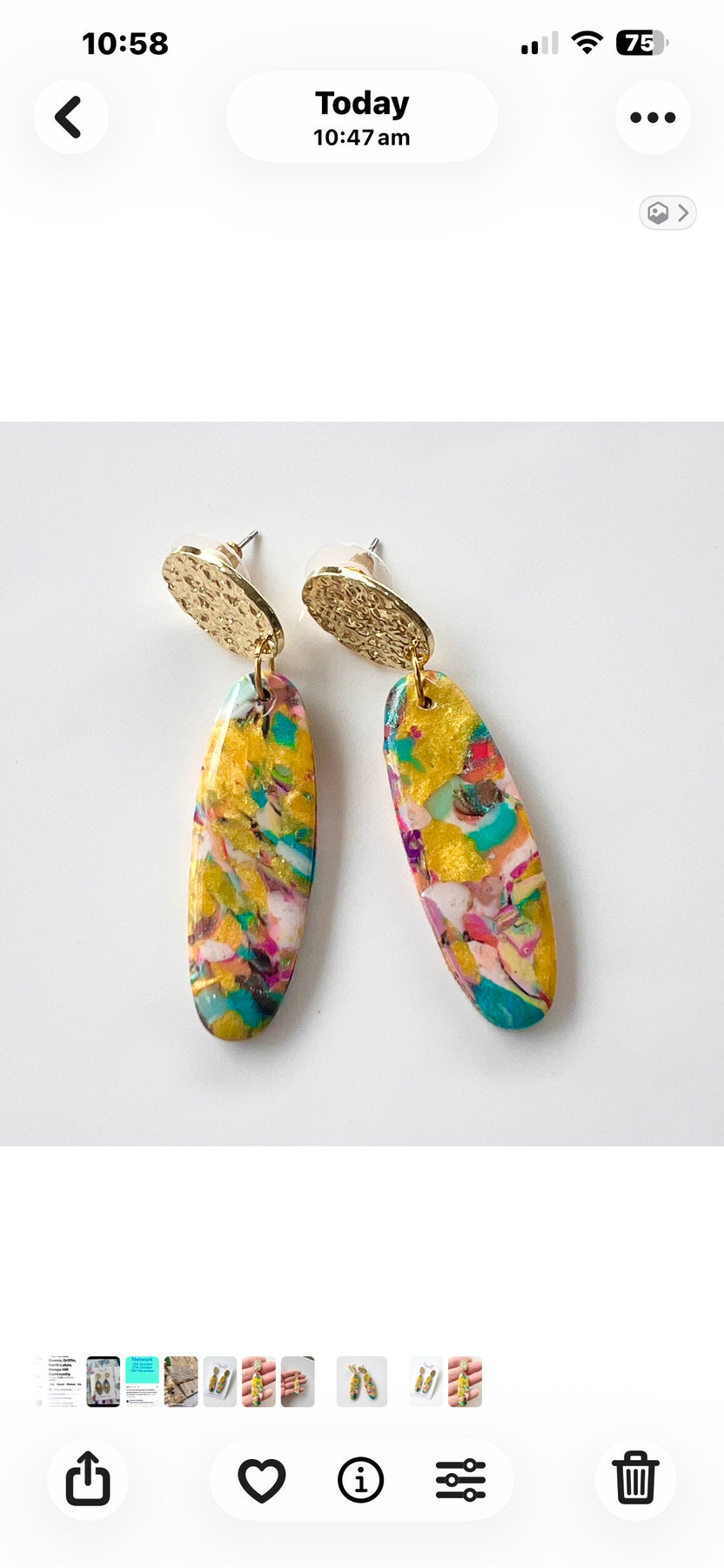 Earrings ~ Dangles~Yellow ~Affordable