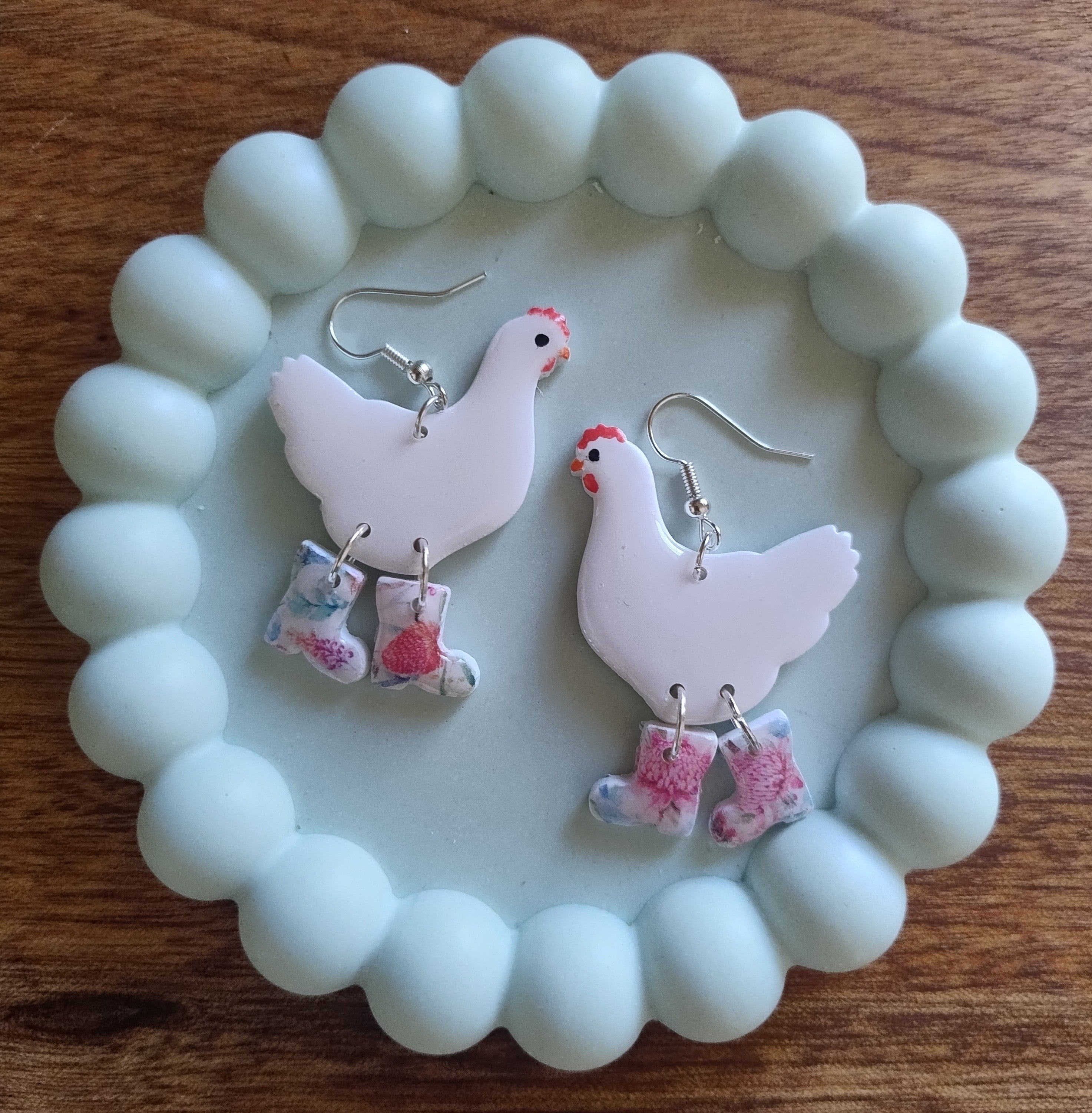 Chickens or Ducks in Boots Earrings