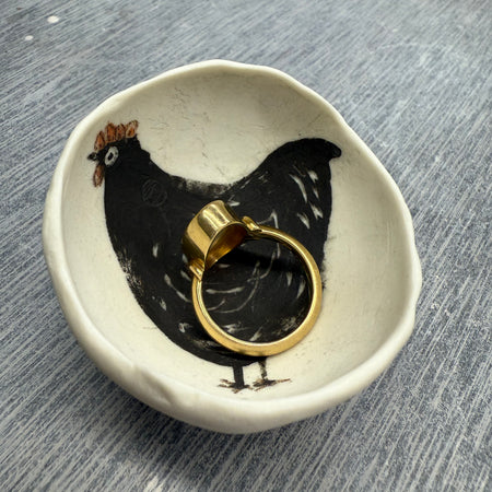 Hand painted porcelain ring dish