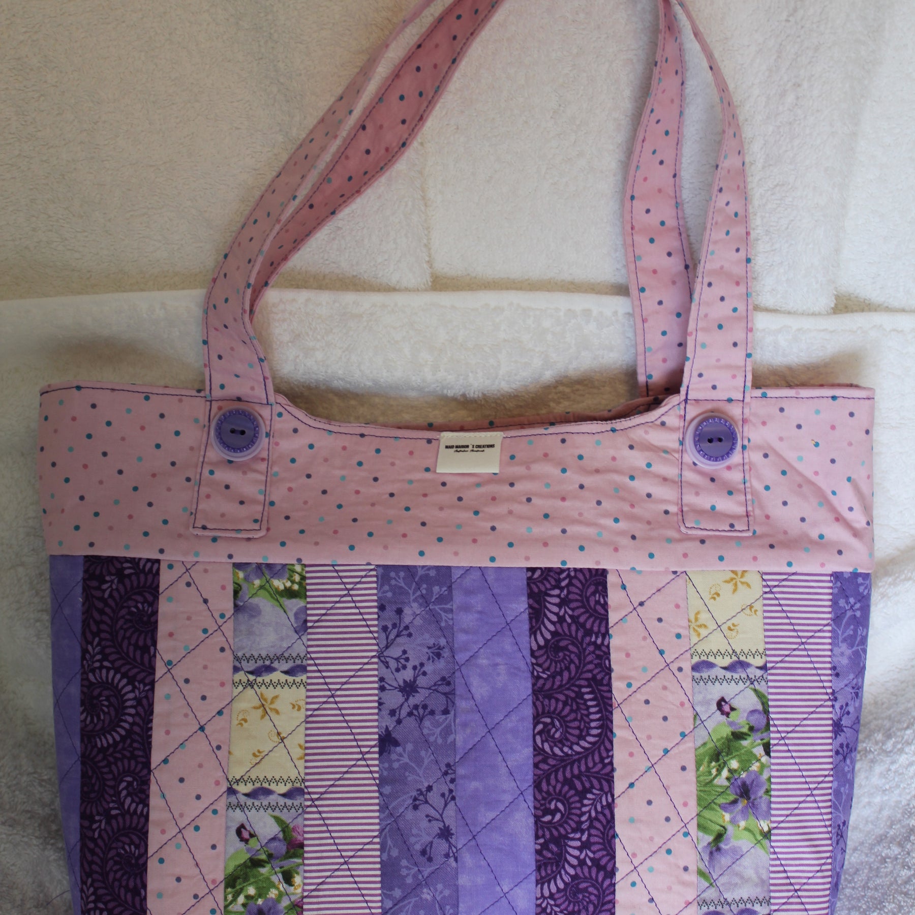 ALL THE LAVENDERS TOTE BAG - DIAMOND QUILTED