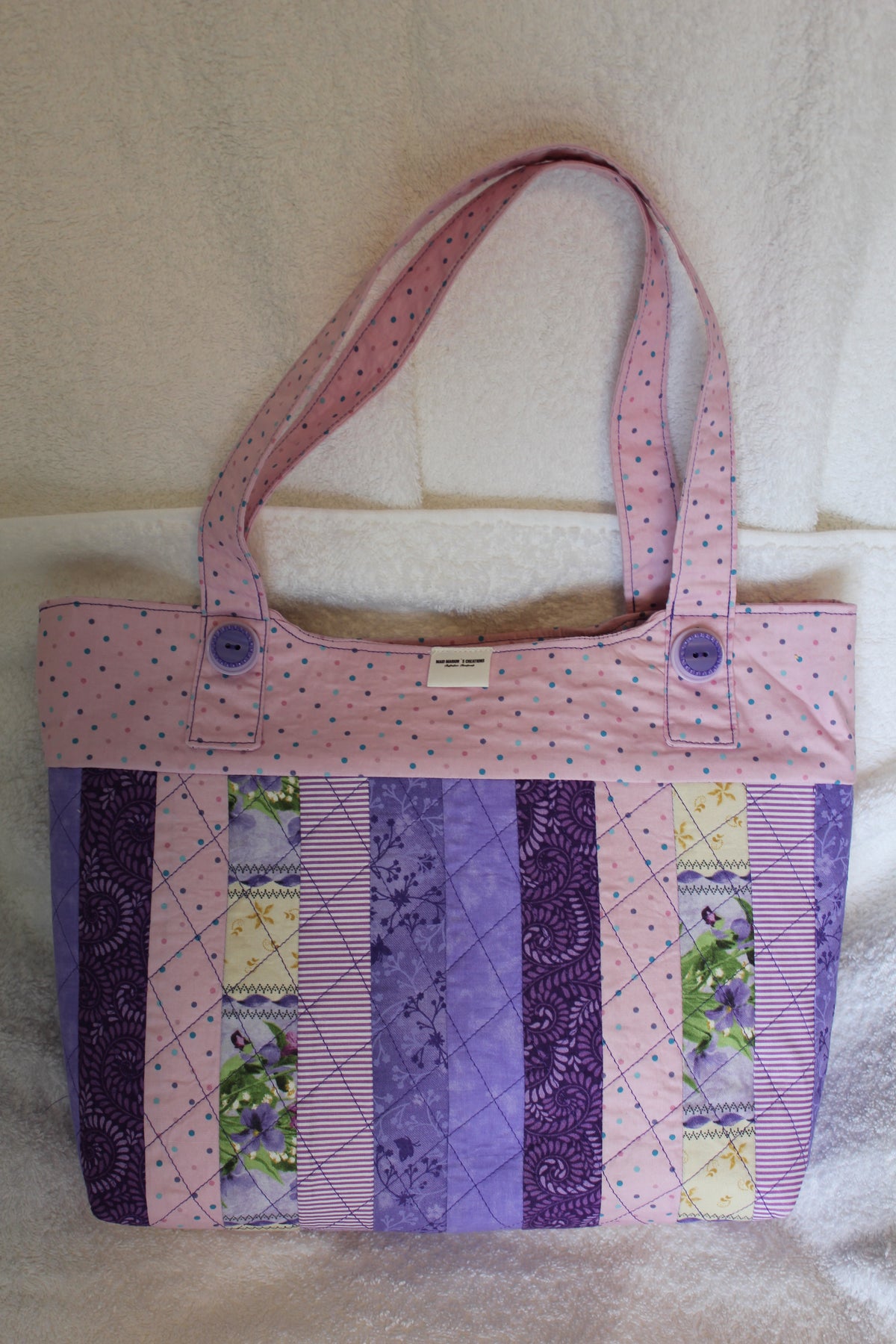 ALL THE LAVENDERS TOTE BAG - DIAMOND QUILTED