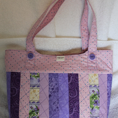ALL THE LAVENDERS TOTE BAG - DIAMOND QUILTED