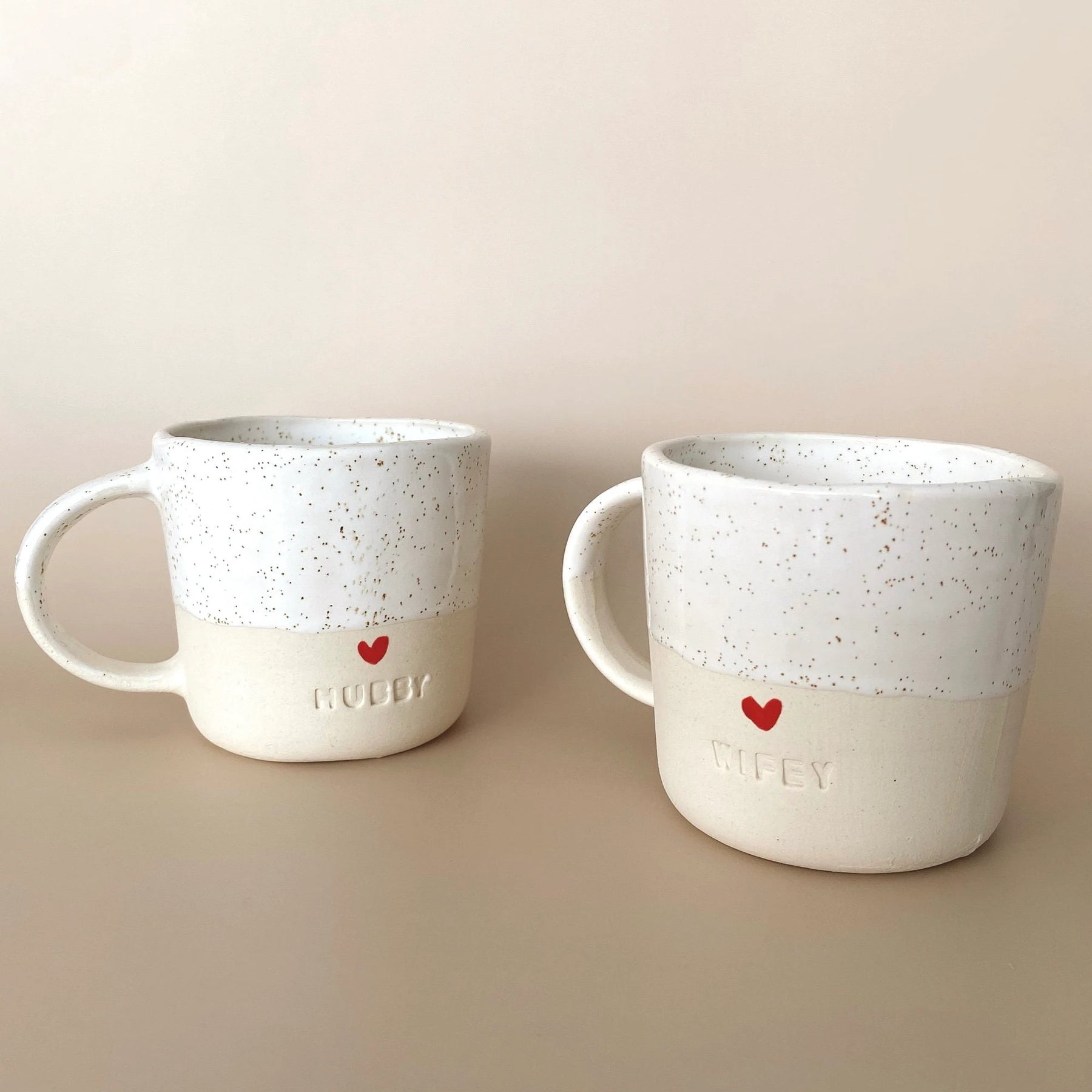 Wedding gifts for couple Handmade wedding gift ideas for her custom Hubby Wifey Mugs Set Rustic wedding Ceramic Coffee Cups