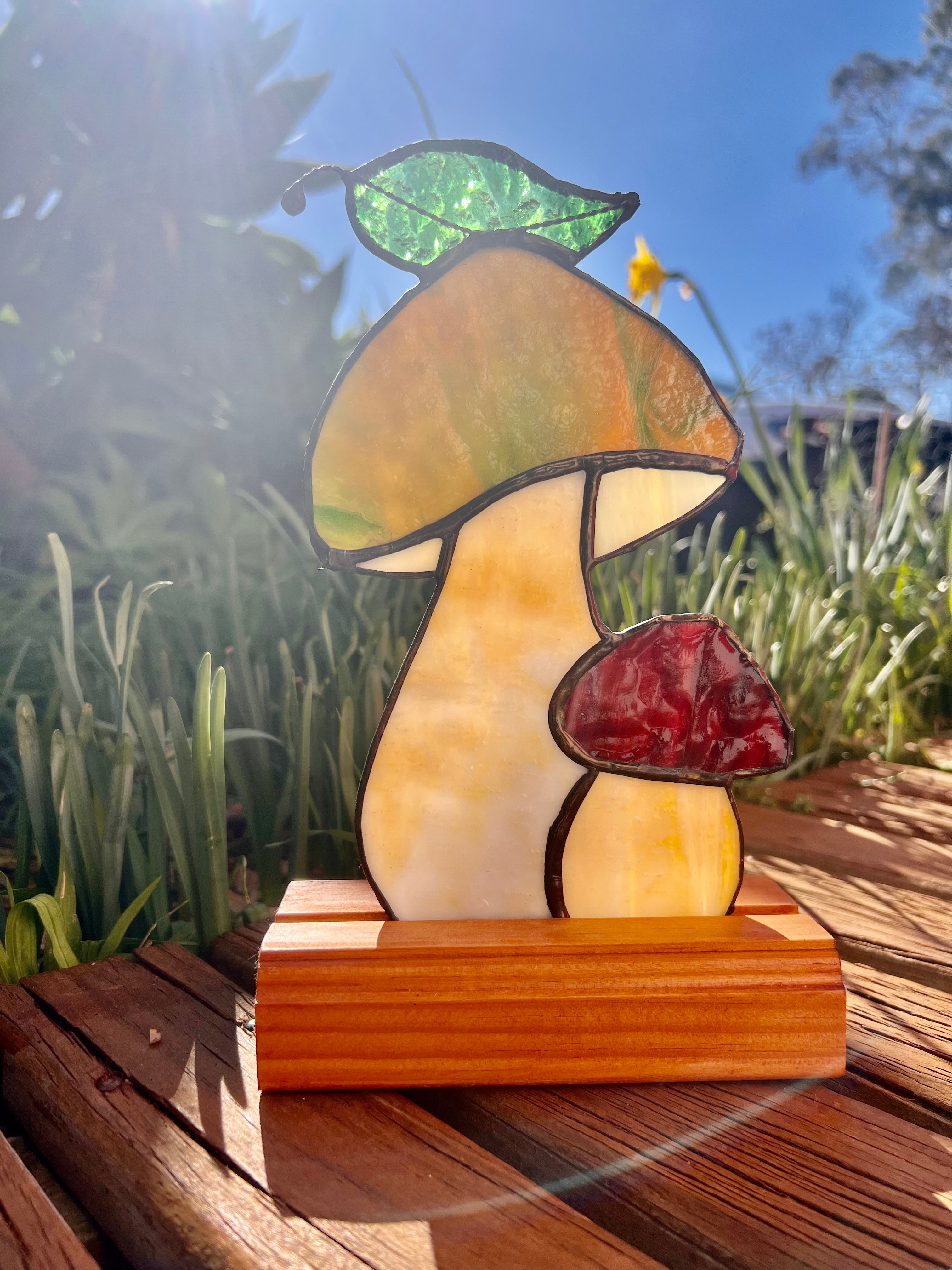 Stained glass mushrooms