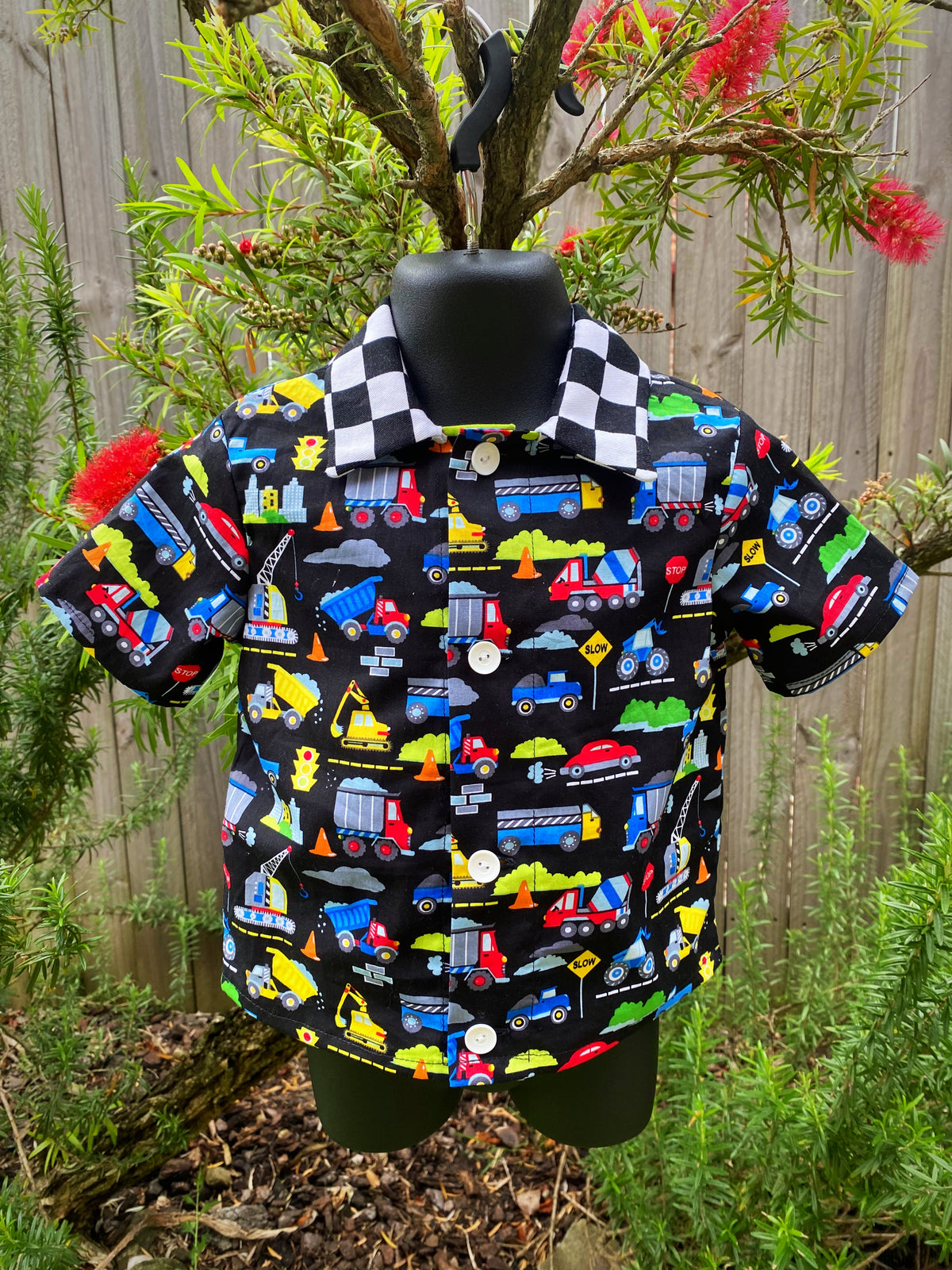 Size 1 Transport Button Up Shirt For a Toddler
