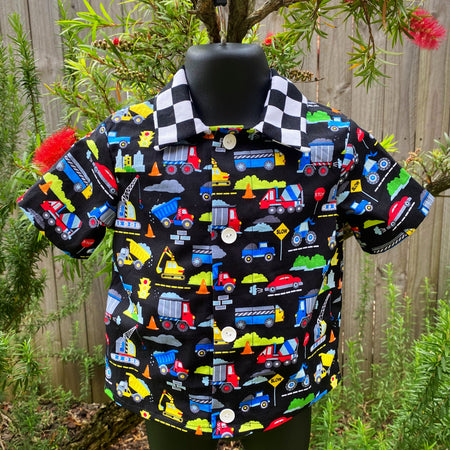 Size 1 Transport Button Up Shirt For a Toddler