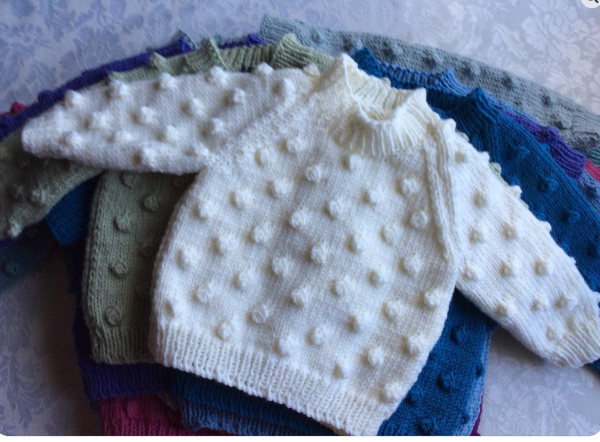 Bobble Jumper size 1 hand knitted