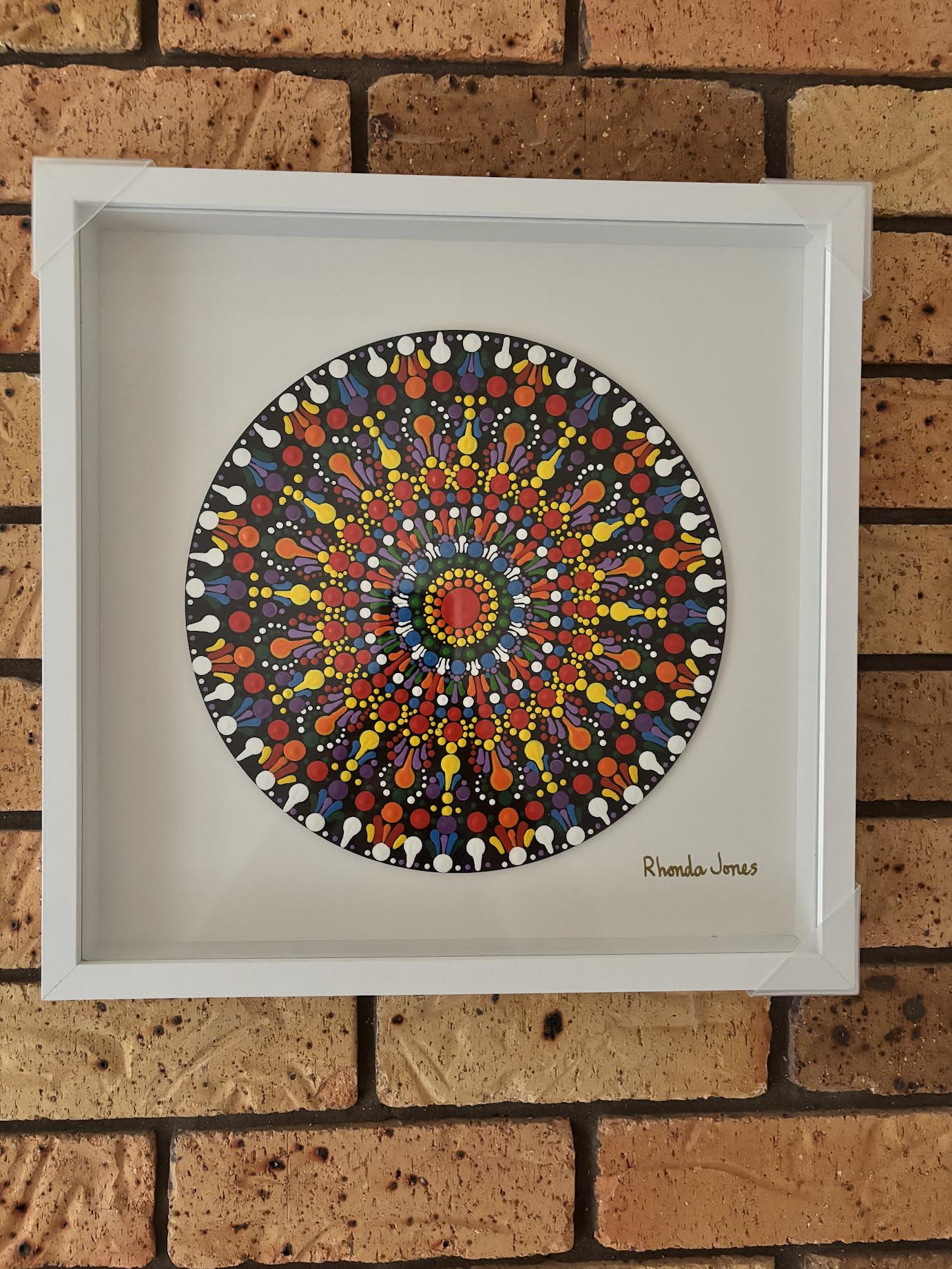 Skittle Acrylic Hand-dotted Mandala