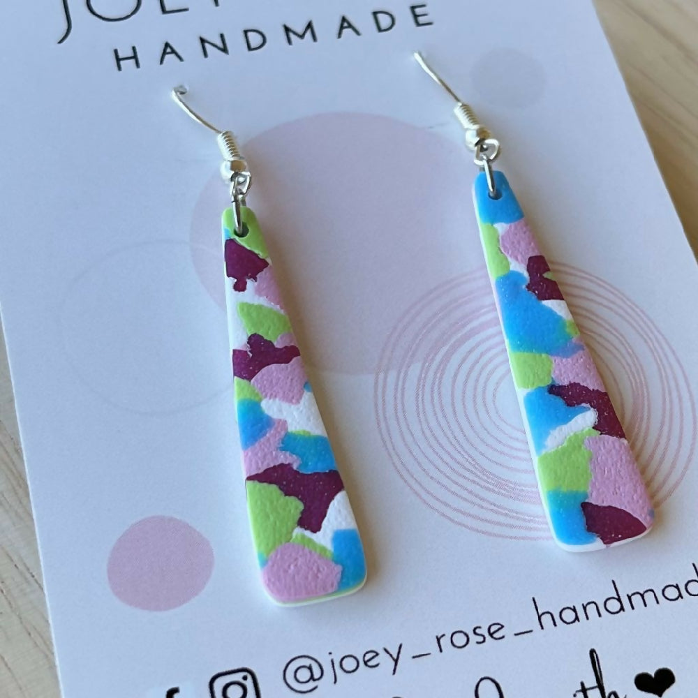 MELINDA ~ Confetti Print ~ Polymer Clay Earrings