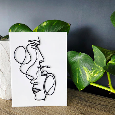 Wire Art Face Plaque | Abstract Line Art Face Sculpture | Custom Colour Wire Wall Art | Minimalist Portrait Decor | Acrylic Plaque