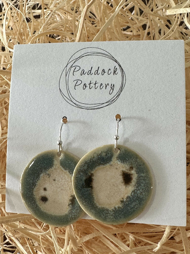 Paddock Pottery - Handmade Ceramic Earrings with Silver French Hooks