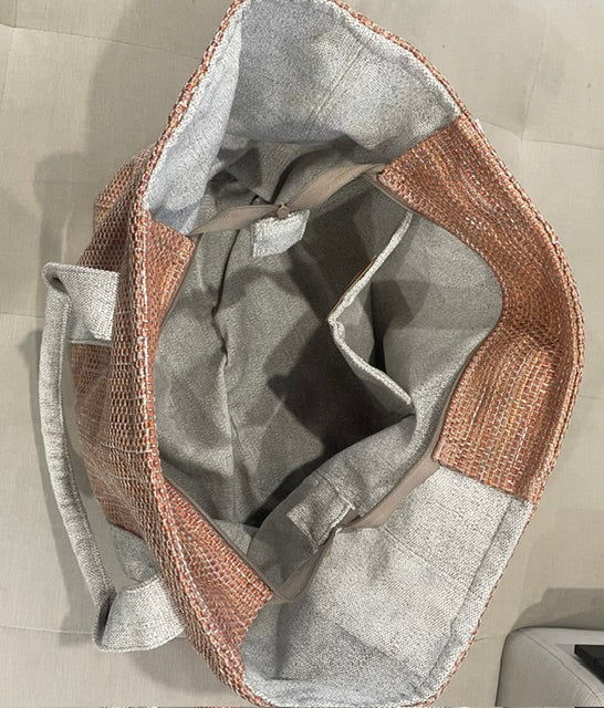 Large Amber-Coloured Textured Tote