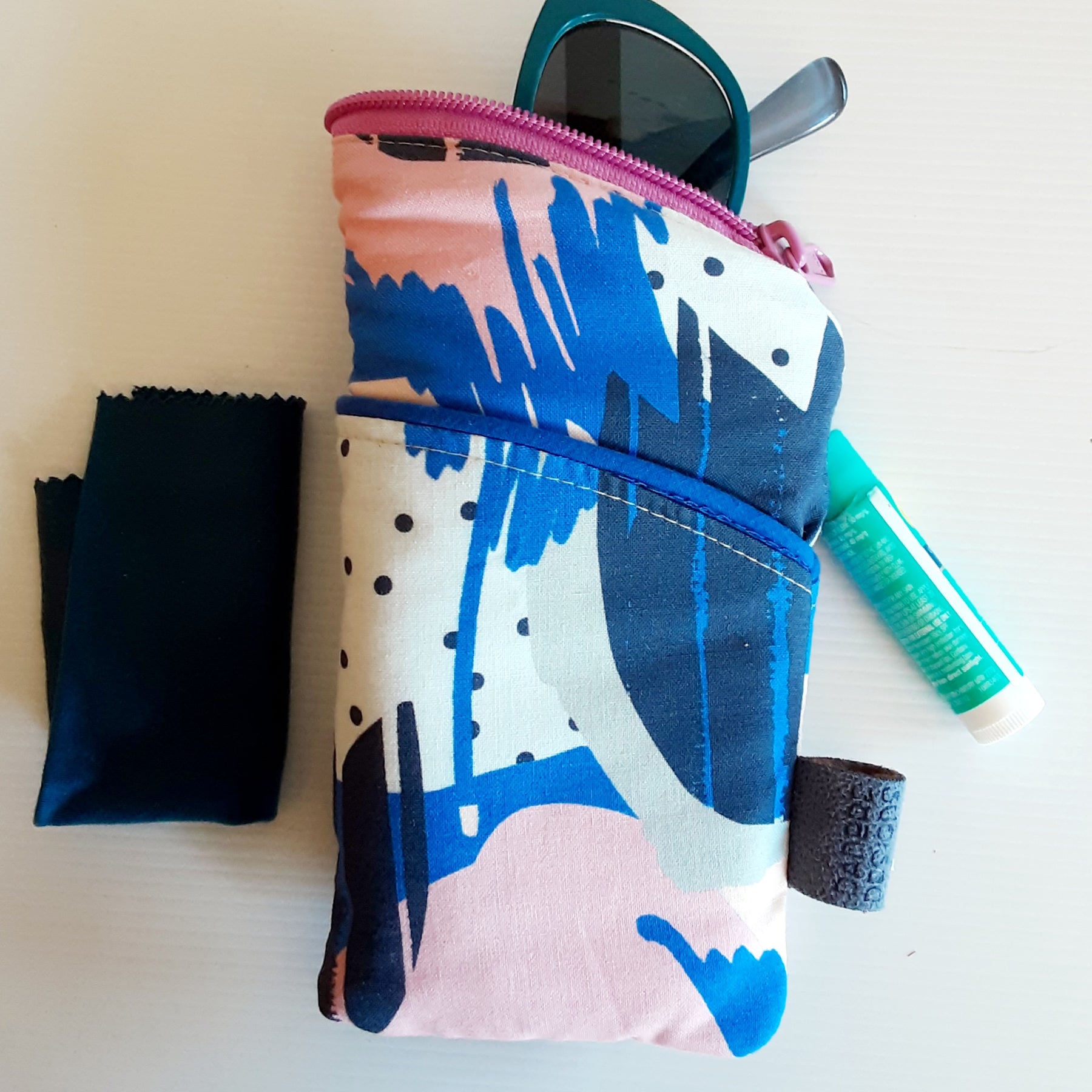Handmade Padded Sunglass Case, Zippered Eyeglass Pouch