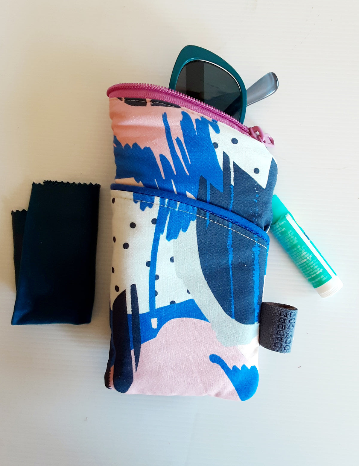 Handmade Padded Sunglass Case, Zippered Eyeglass Pouch
