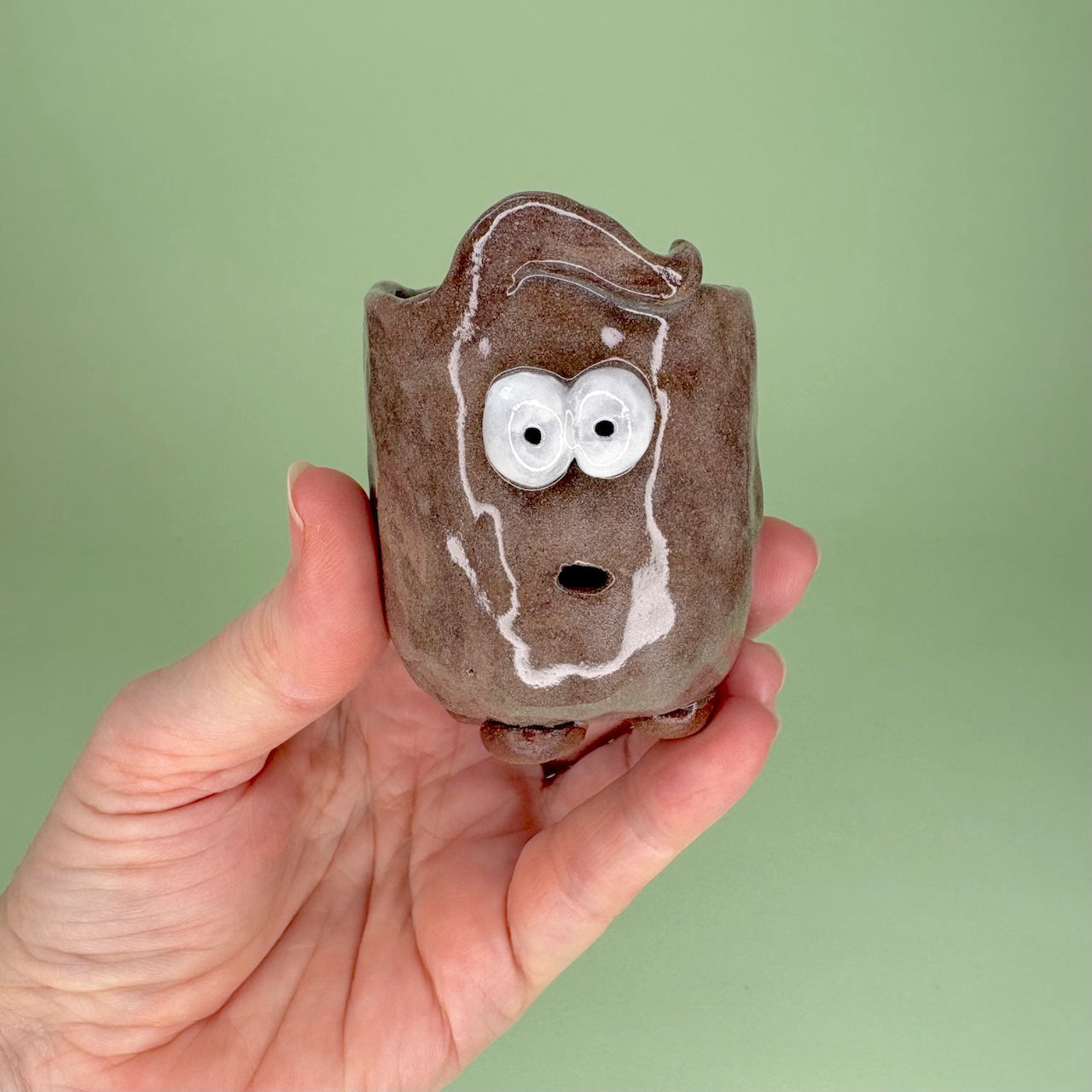 Ceramic tiny monster pot for cactus & succulent