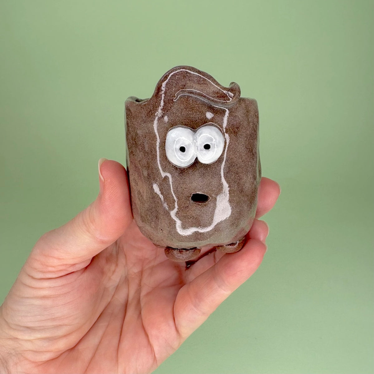 Ceramic tiny monster pot for cactus & succulent