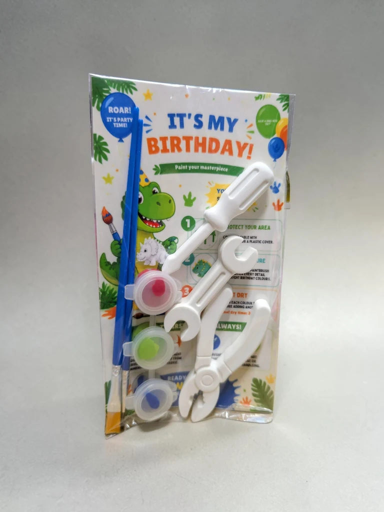 Kids Paint Your Own Tool Set | Birthday Party Favor Activity Kit | DIY Plaster Tool Painting Craft