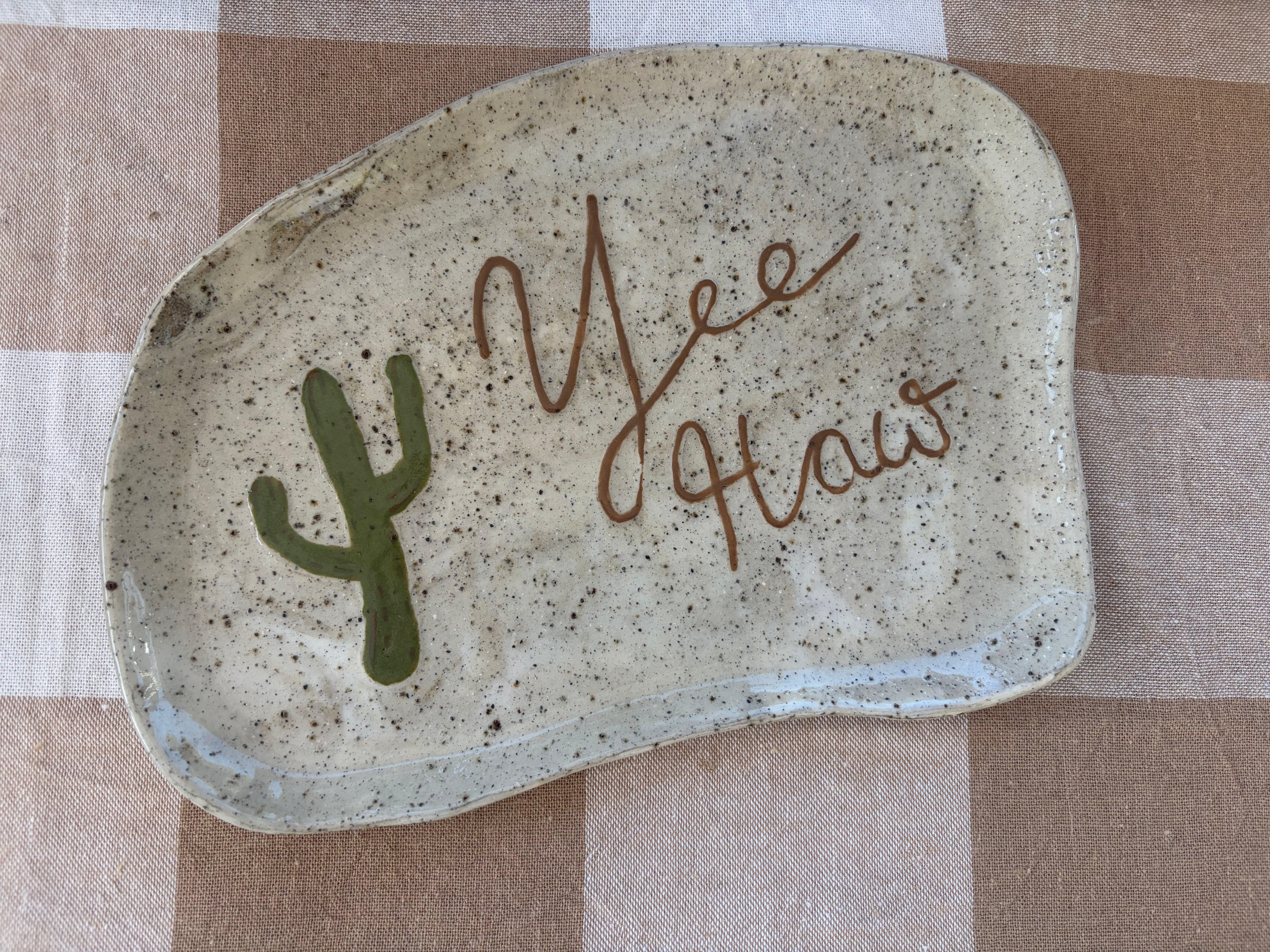 Yee Haw Western Plate - Reclaimed Clay - Cactus