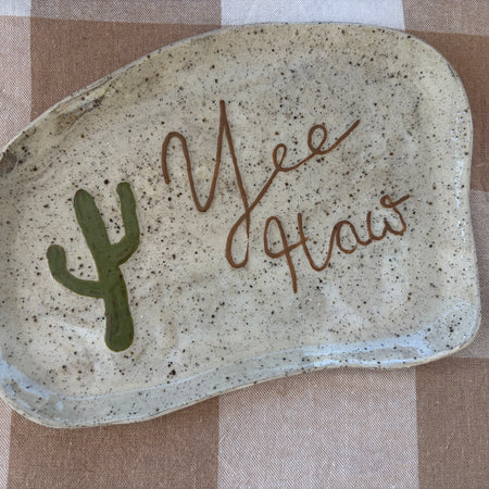 Yee Haw Western Plate - Reclaimed Clay - Cactus