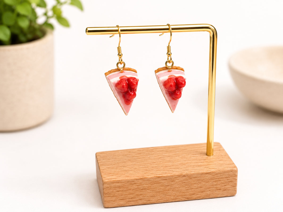 Handcrafted Strawberry Cheesecake Earrings