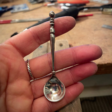 Sterling silver salt spoon
