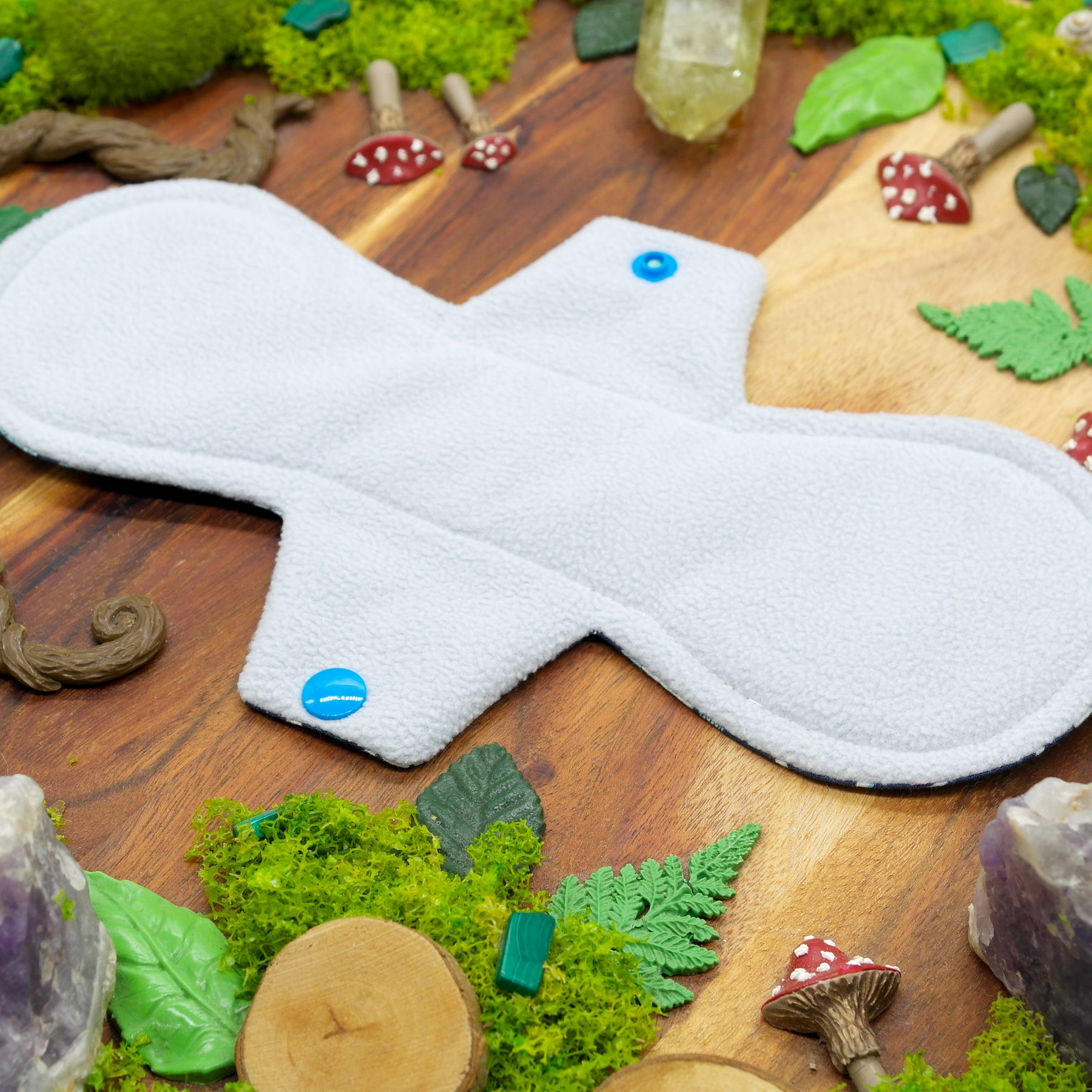 Eco-friendly reusable menstrual cloth pad 10" heavy Moonrise - Blue