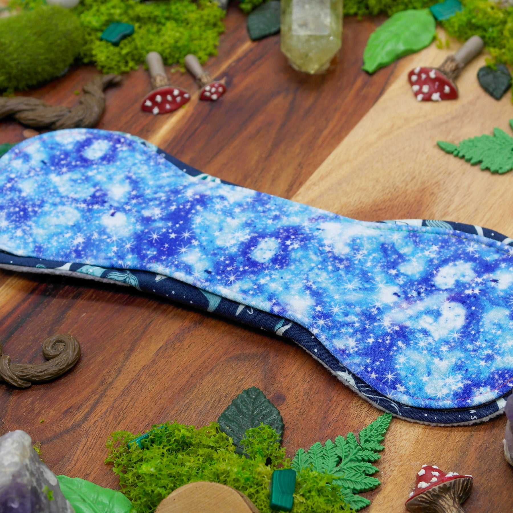 Eco-friendly reusable menstrual cloth pad 10" heavy Moonrise - Blue