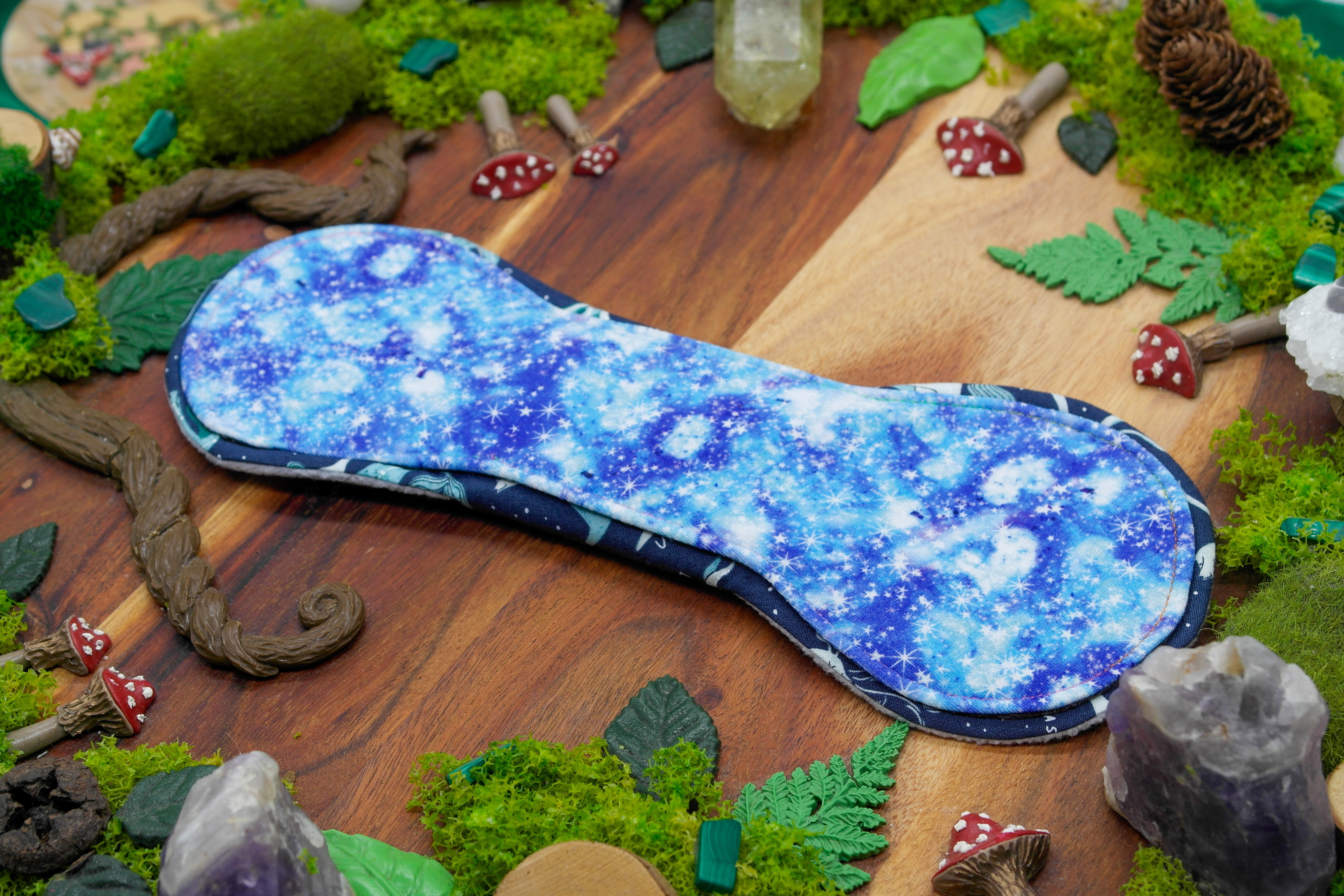 Eco-friendly reusable menstrual cloth pad 10" heavy Moonrise - Blue