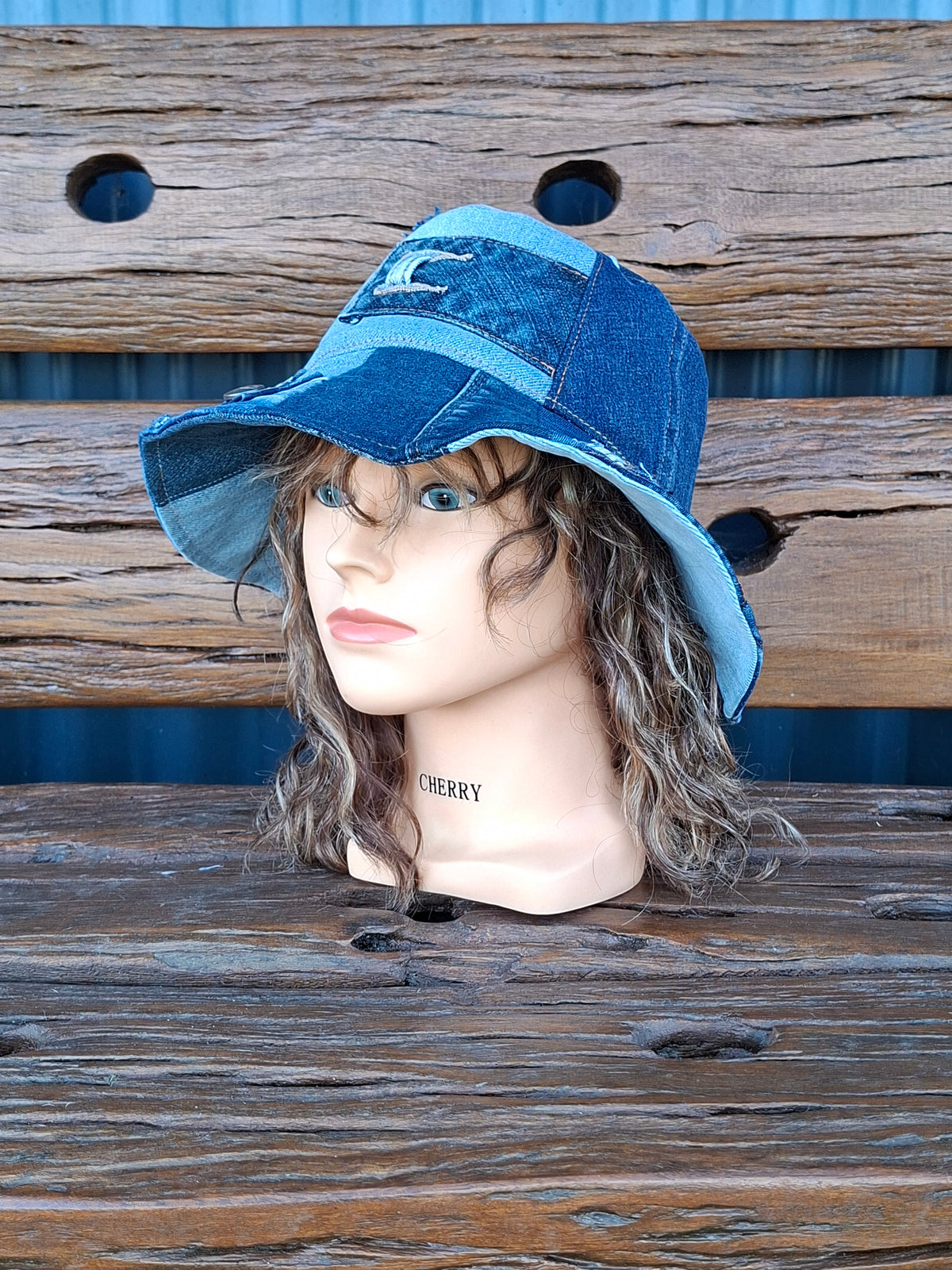 Unique, 'Jag', Gender Neutral, Recycled, Reversible Denim Bucket Hat