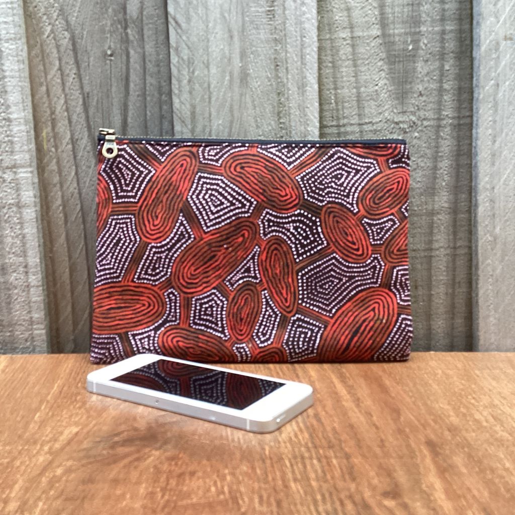 Brown Indigenous Dot Art Purse