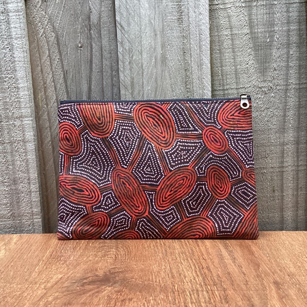 Brown Indigenous Dot Art Purse