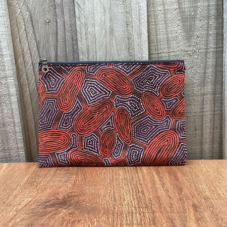 Brown Indigenous Dot Art Purse