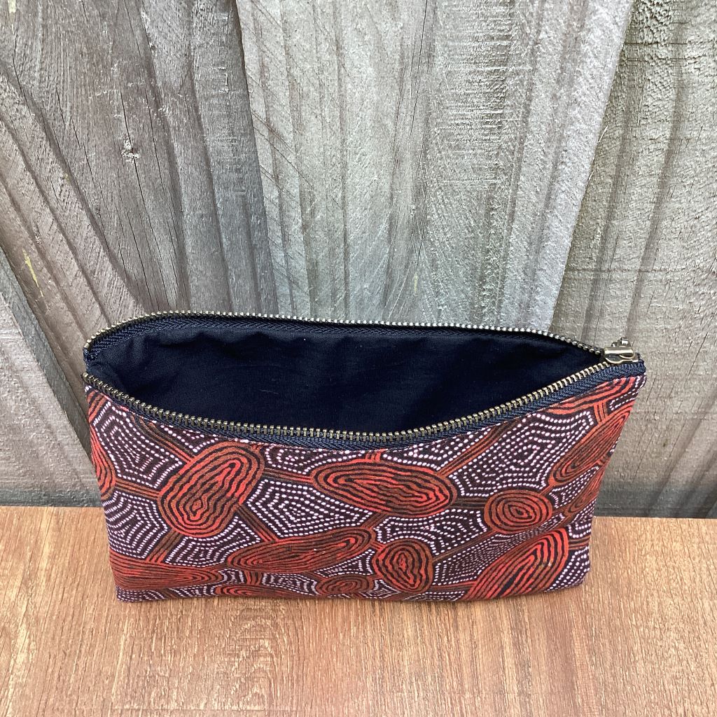 Brown Indigenous Dot Art Purse
