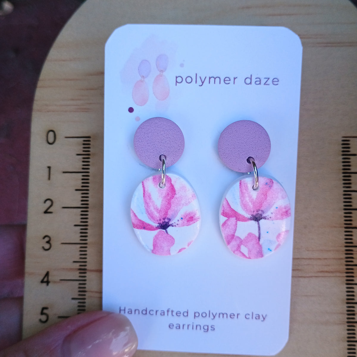 Lavender floral print earrings