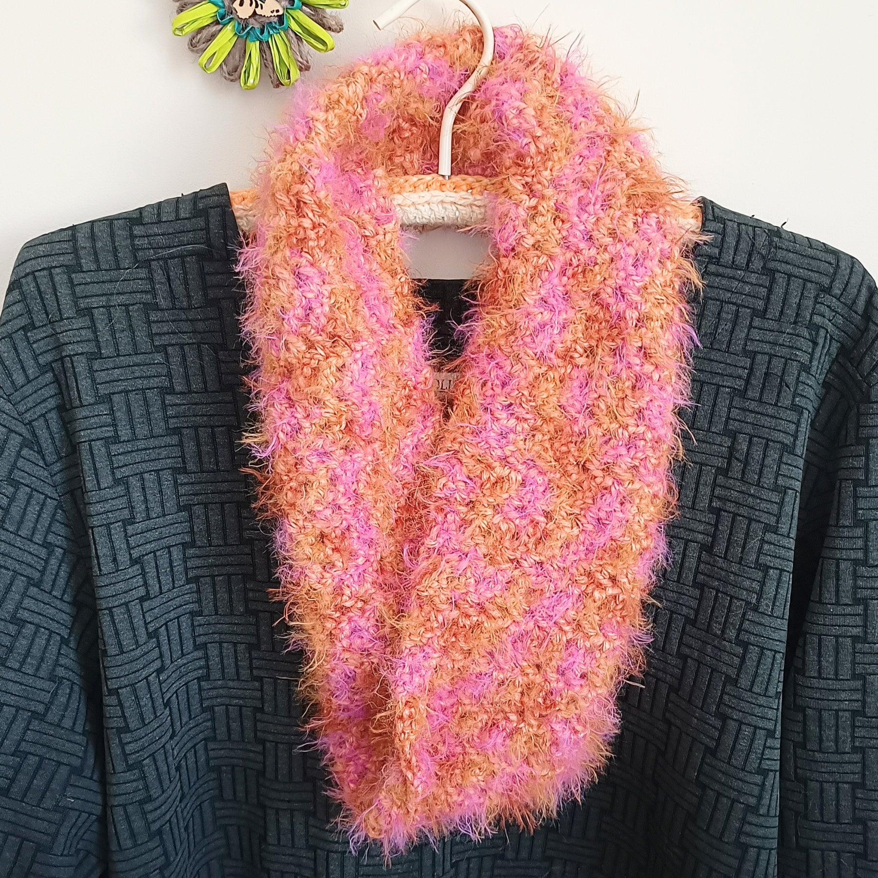 Twisted Fluffy Crochet Mesh Cowls